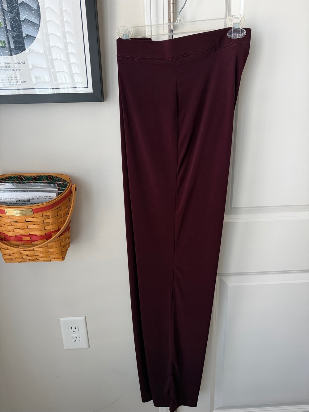 Susan Graver Burgundy Tall Straight-Leg Liquid Knit Pants